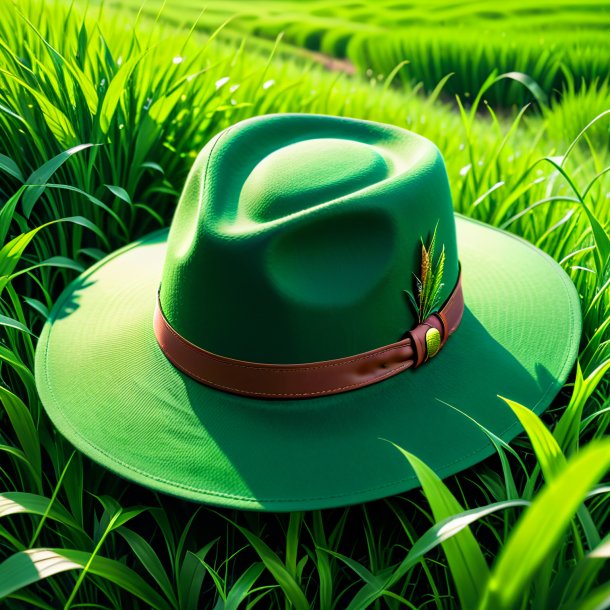 Photo of a green hat from grass