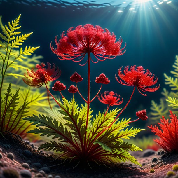 Illustration of a red milfoil
