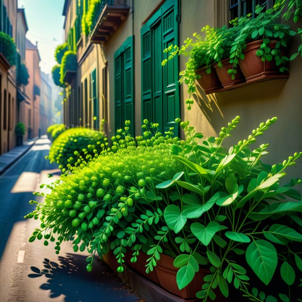 Image d'une rue verte de pois