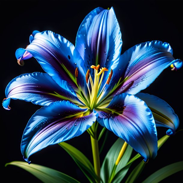 "picture of a blue lily, lent"