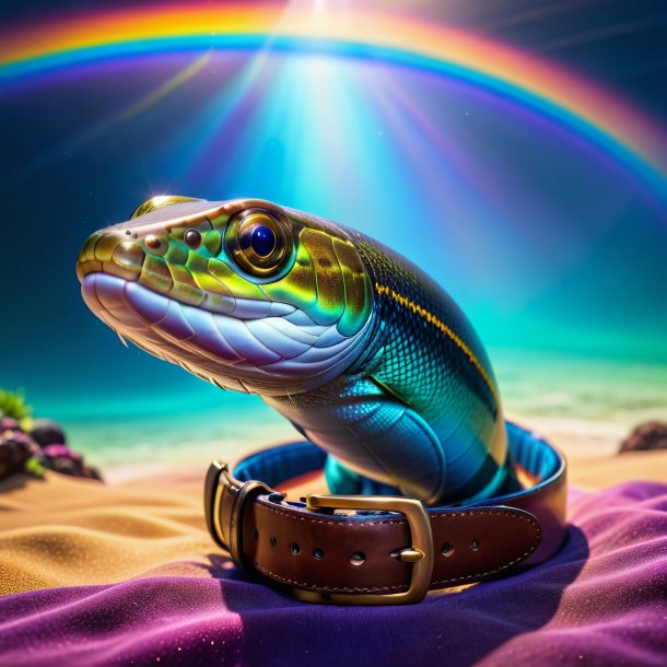 Photo of a eel in a belt on the rainbow