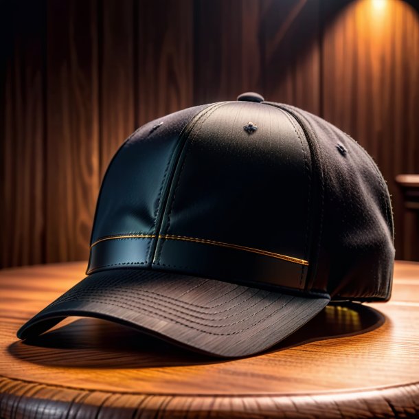 Pic d'une casquette noire en bois