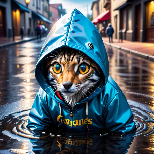 Image of a sardines in a hoodie in the puddle