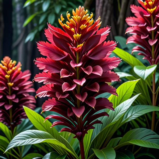 "imagem de uma celsia vermelha, great-flowered"