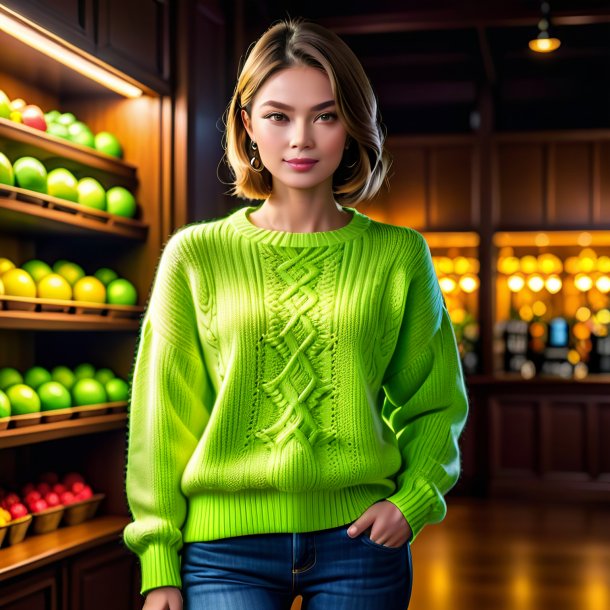 Clipart of a lime sweater from paper