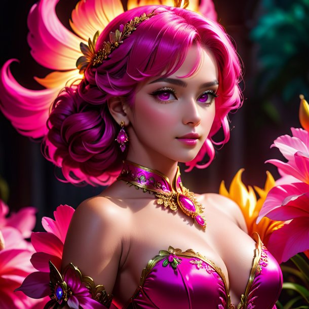 Figura de uma ursínia rosa quente