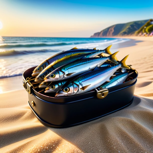 Image of a sardines in a belt on the beach