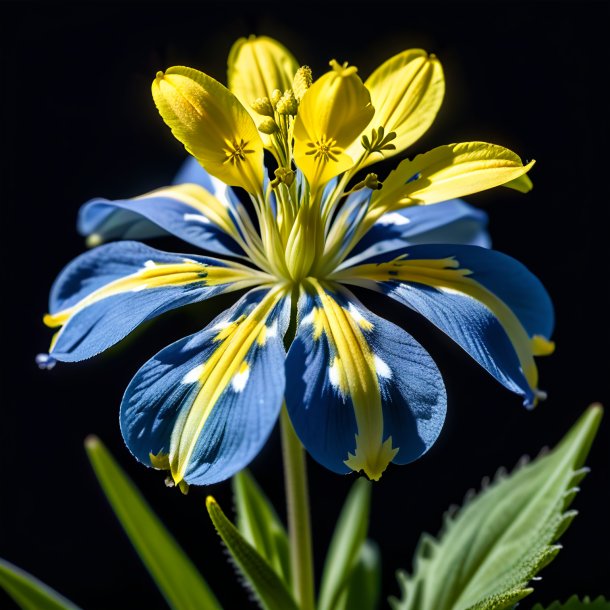 Portrait of a navy blue virginia cowslip