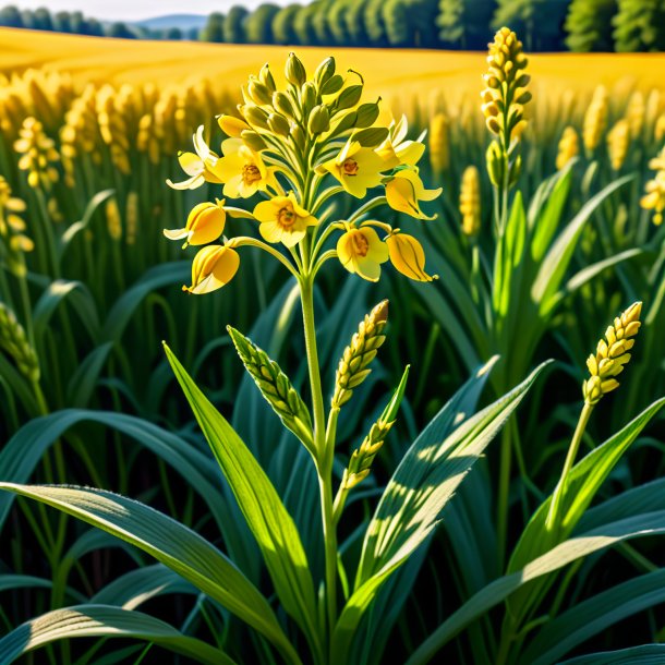 Illustration of a wheat virginia cowslip