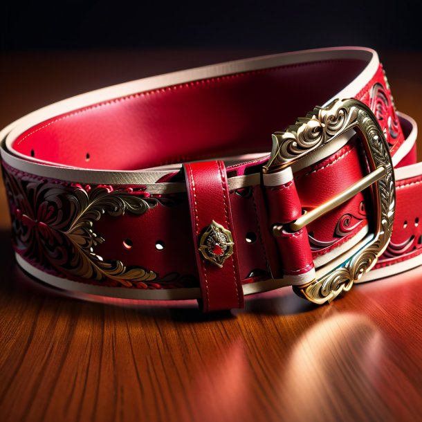 Picture of a crimson belt from paper