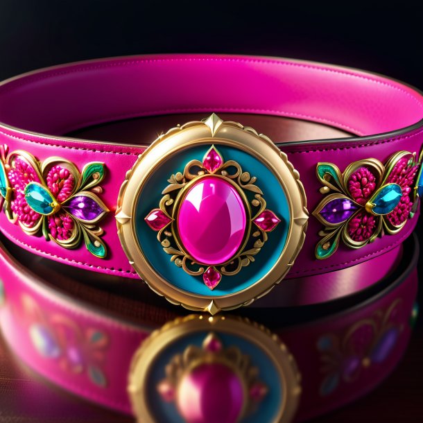 Clipart of a fuchsia belt from clay