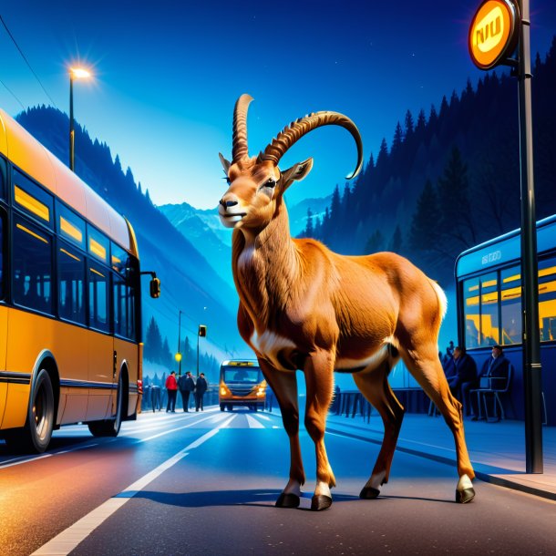 Pic of a dancing of a ibex on the bus stop