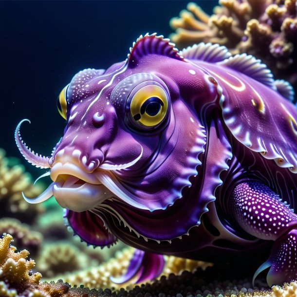 Pic of a purple waiting cuttlefish