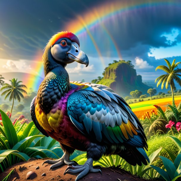 Pic d'un repos d'un dodo sur l'arc-en-ciel