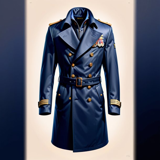 Sketch of a navy blue coat from iron