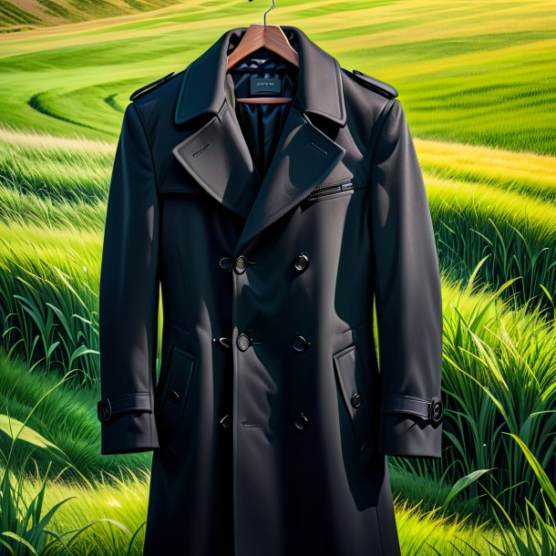 Drawing of a black coat from grass