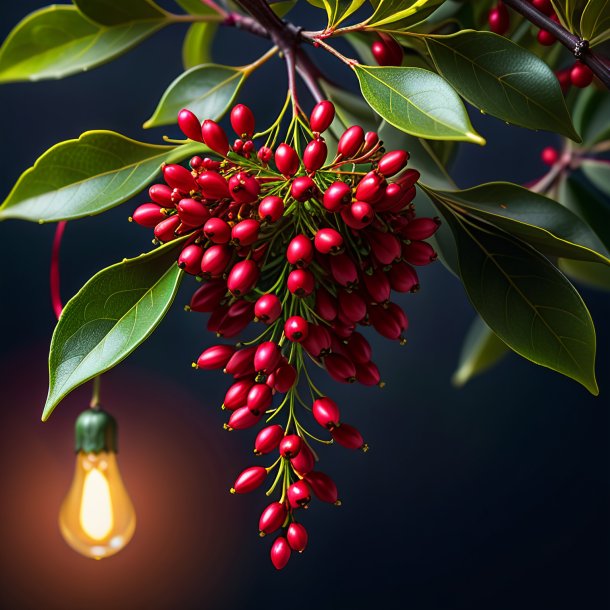 Portrayal of a crimson mistletoe