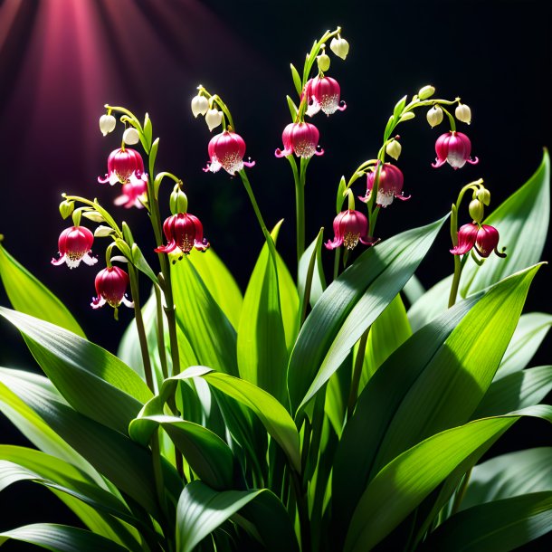 Picture of a maroon lily of the valley