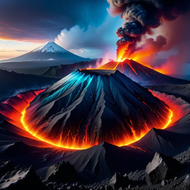 Photo of a mol in a cap in the volcano