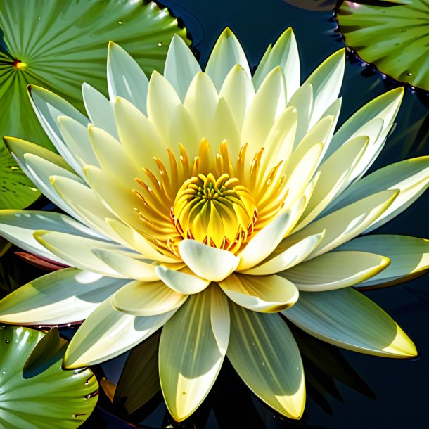 "sketch of a khaki water lily, white"