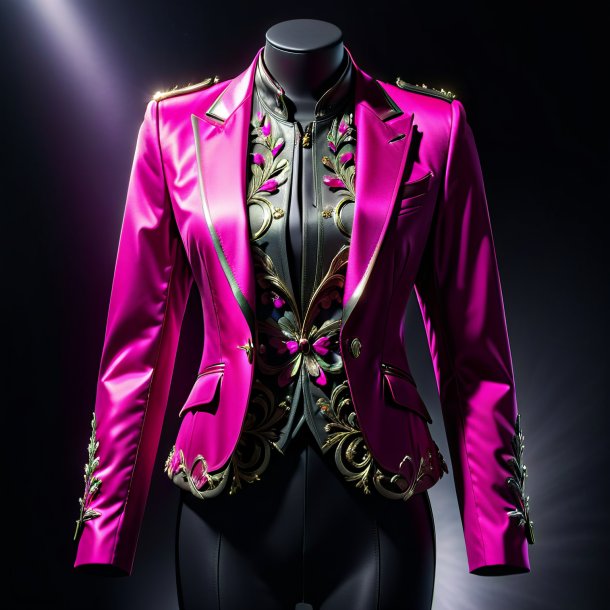 Photography of a fuchsia jacket from metal