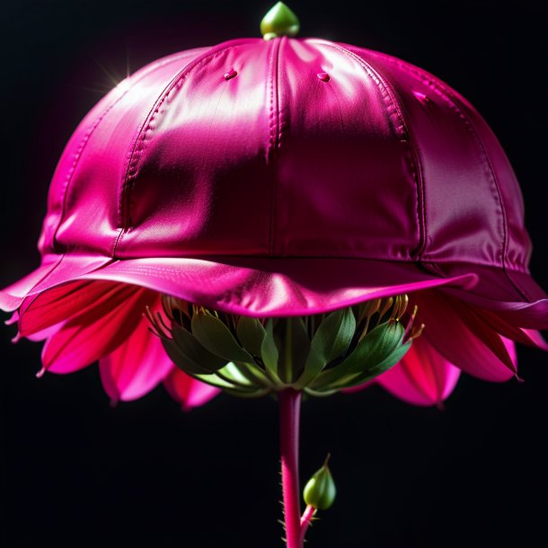 Photography of a fuchsia cap from iron