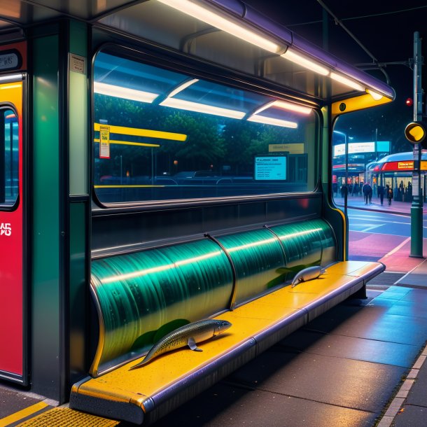 Image of a waiting of a eel on the bus stop