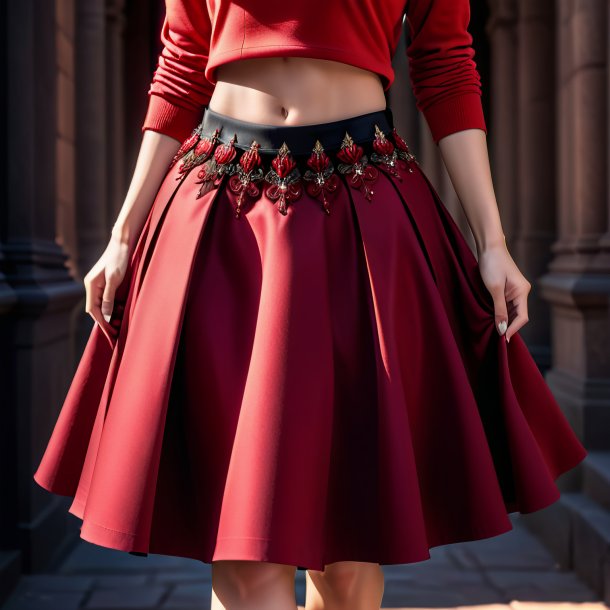 Image of a crimson skirt from stone