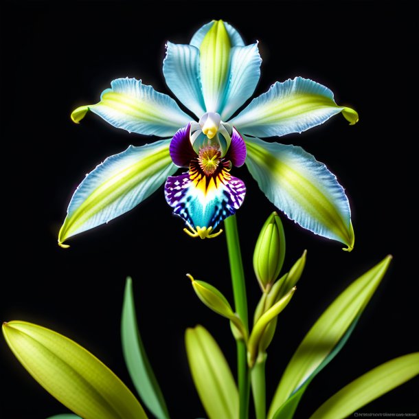 "esquema de una ophrys aquamarine, orquídea de araña"