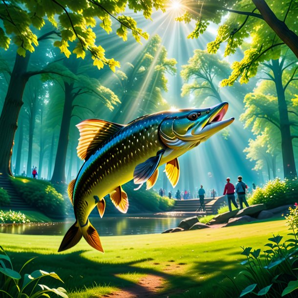 Photo of a playing of a pike in the park