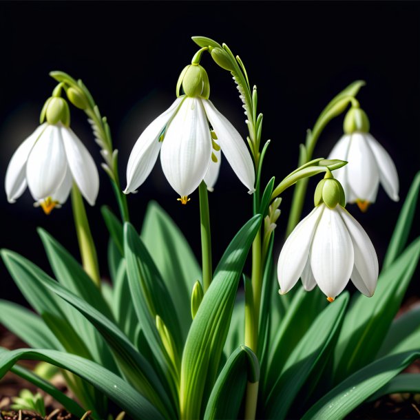 Drawing of a ivory snowdrop