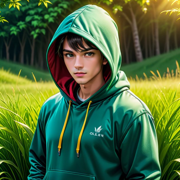 Illustration of a olden hoodie from grass