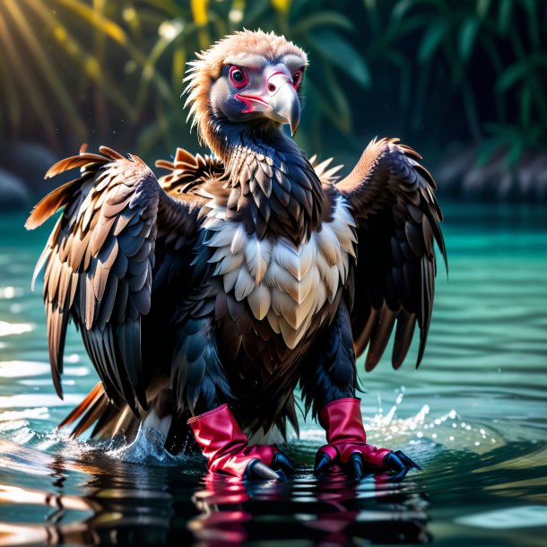 Photo d'un vautour dans un gants dans l'eau