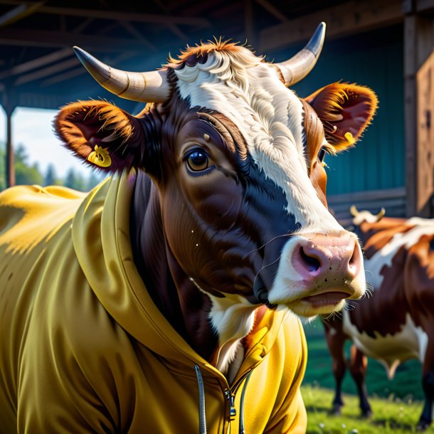 Photo d'une vache à capuche jaune