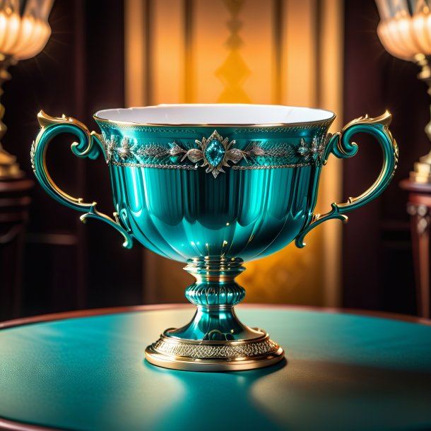 Portrait d'une tasse de reine de teal