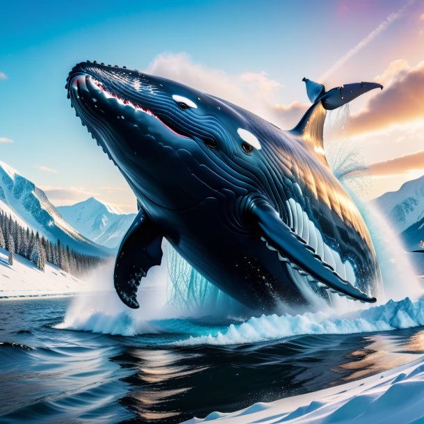 Image of a angry of a whale in the snow