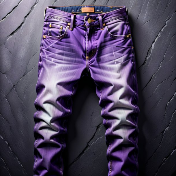 Desenho de um jeans roxo de pedra