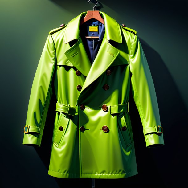 Sketch of a pea green coat from polyethylene