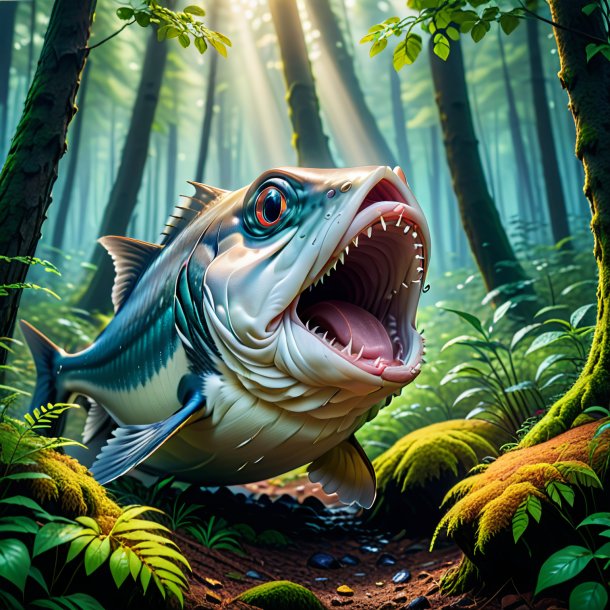 Photo of a crying of a haddock in the forest