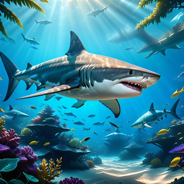 Image of a swimming of a shark in the park