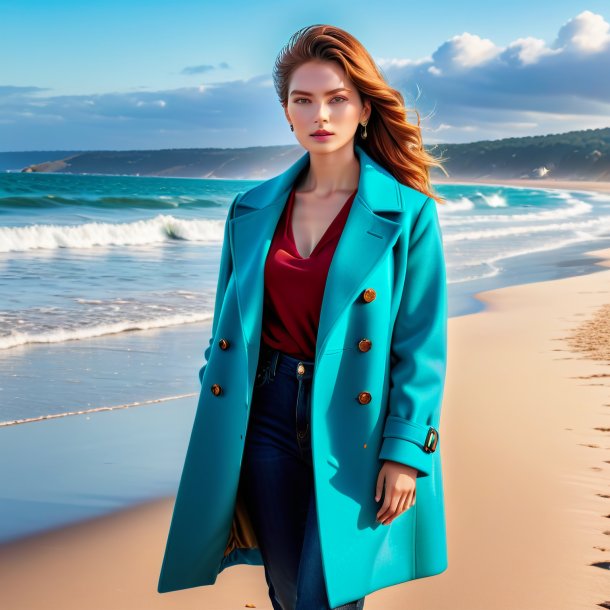 Picture of a mol in a coat on the beach