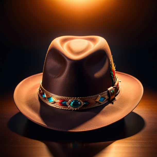 Image of a brown hat from polyethylene