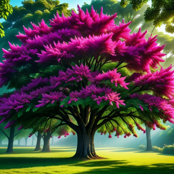 Clipart of a fuchsia elm