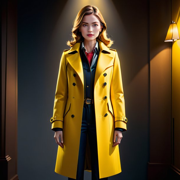 Illustration of a yellow coat from paper