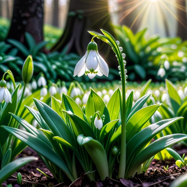 Représentant une goutte à neige verte de pois