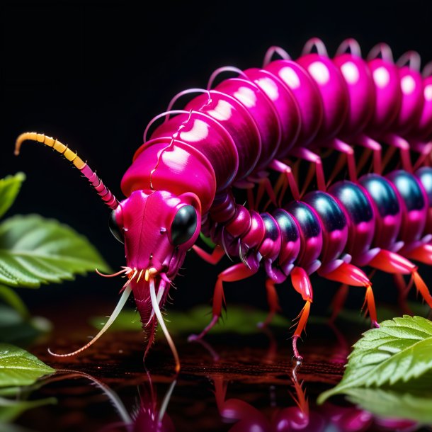 Image of a fuchsia drinking centipede