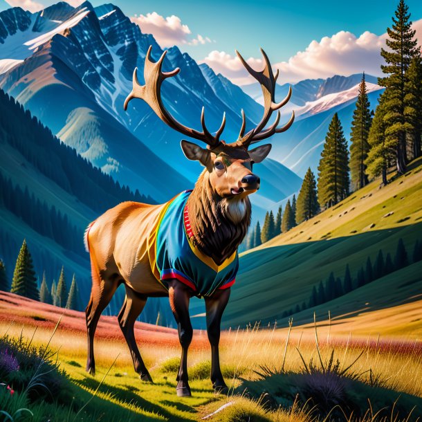 Pic of a elk in a trousers in the mountains