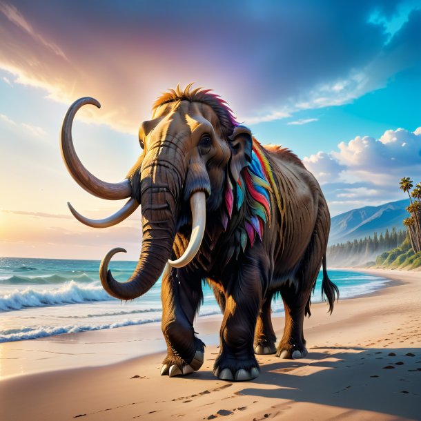 Pic of a crying of a mammoth on the beach