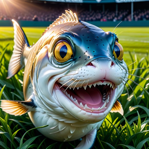 Pic of a smiling of a haddock on the field