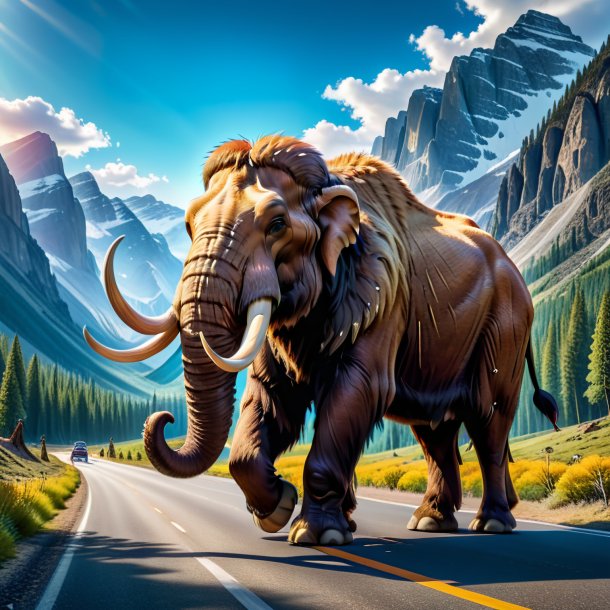 Pic of a eating of a mammoth on the road